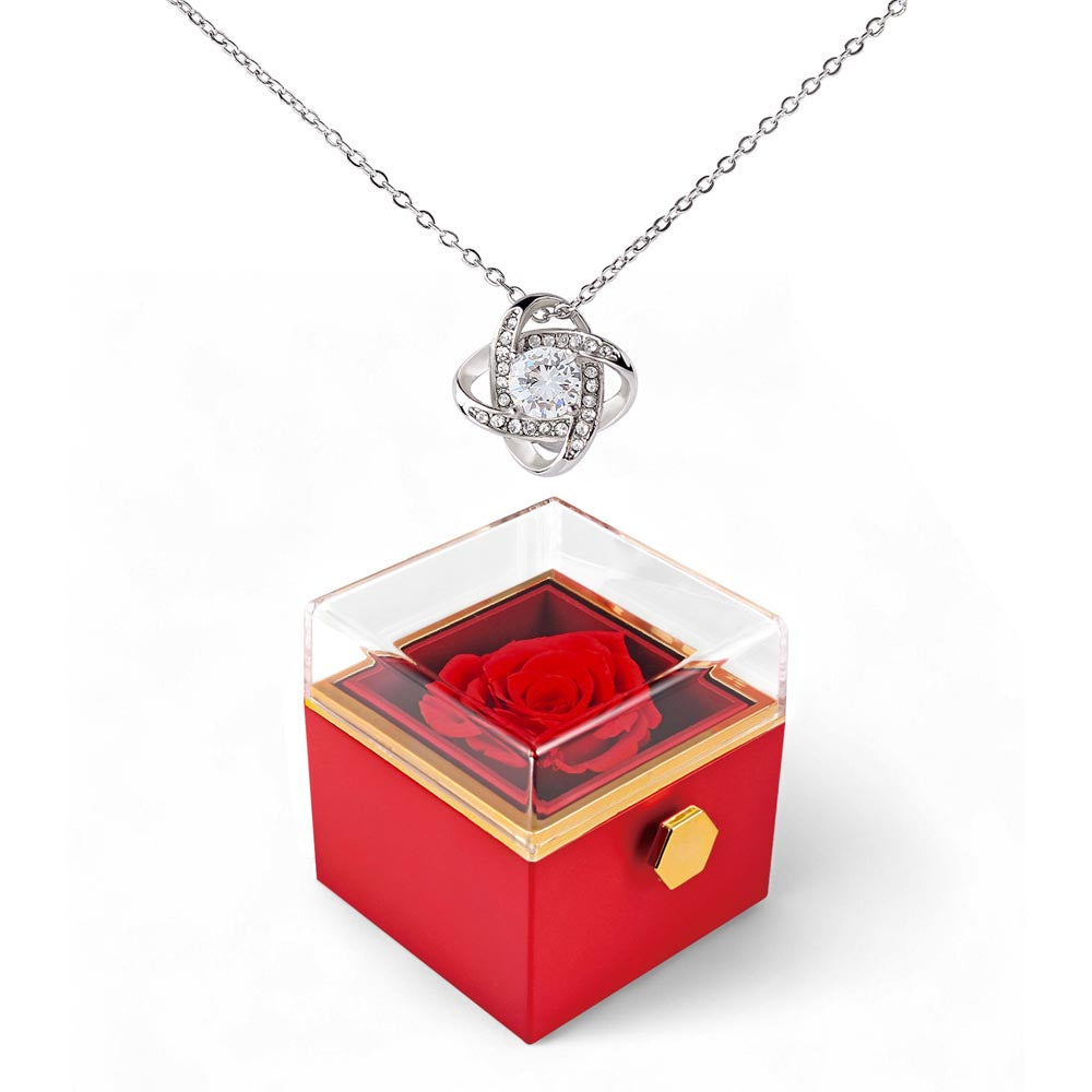 Love Knot with Rotating Preserved Rose Box
