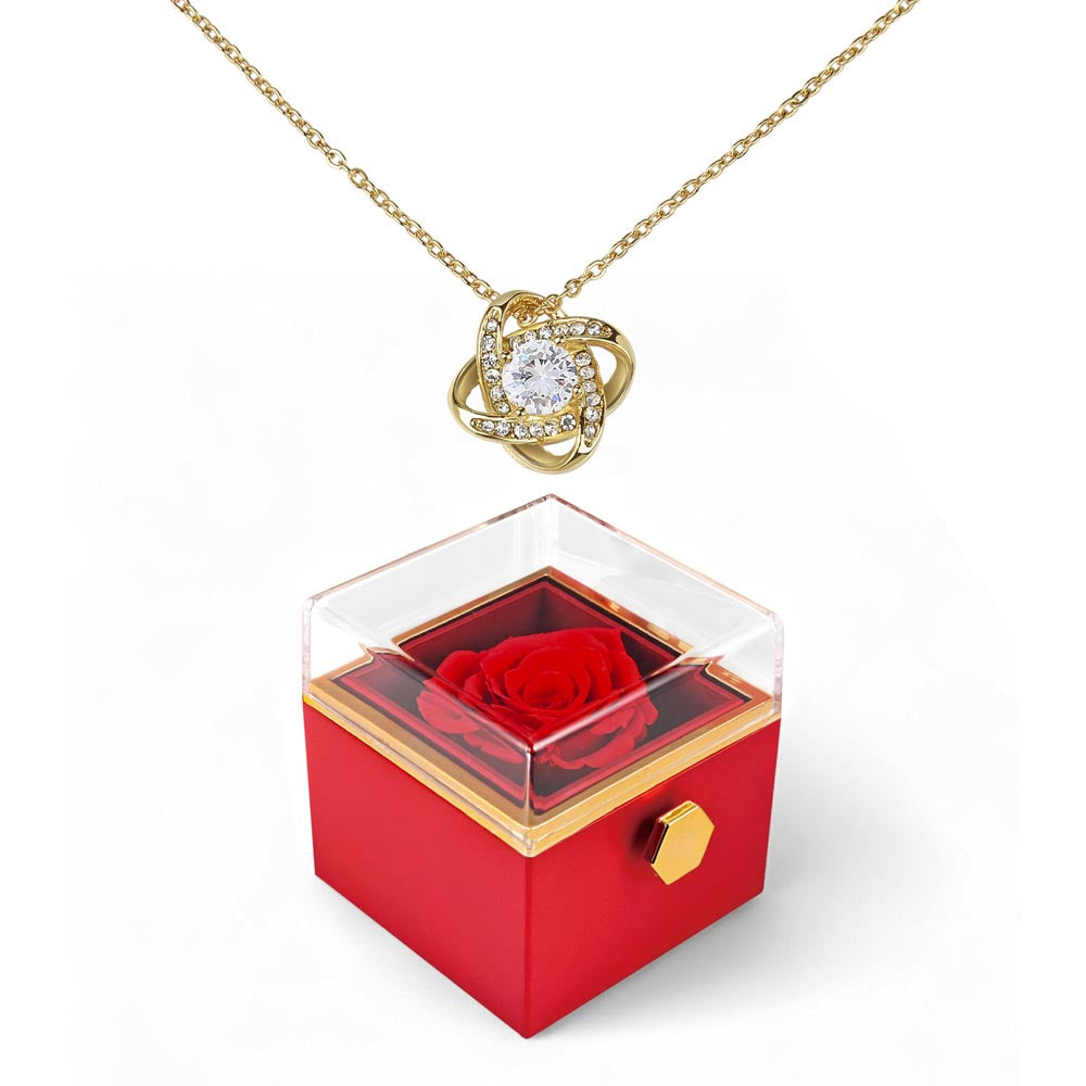 Love Knot with Rotating Preserved Rose Box