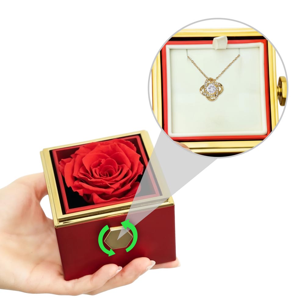 Love Knot with Rotating Preserved Rose Box