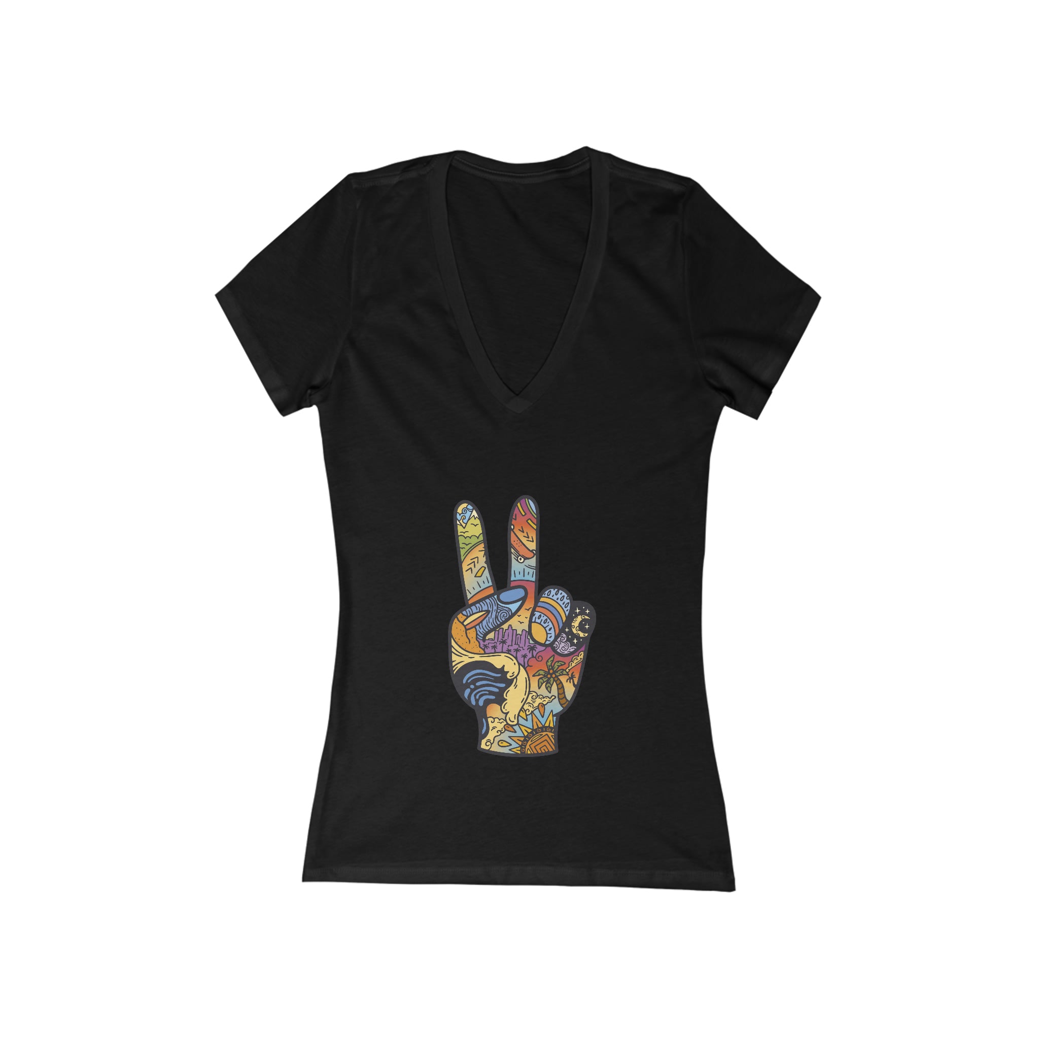 Women's Jersey Short Sleeve Deep V-Neck Tee