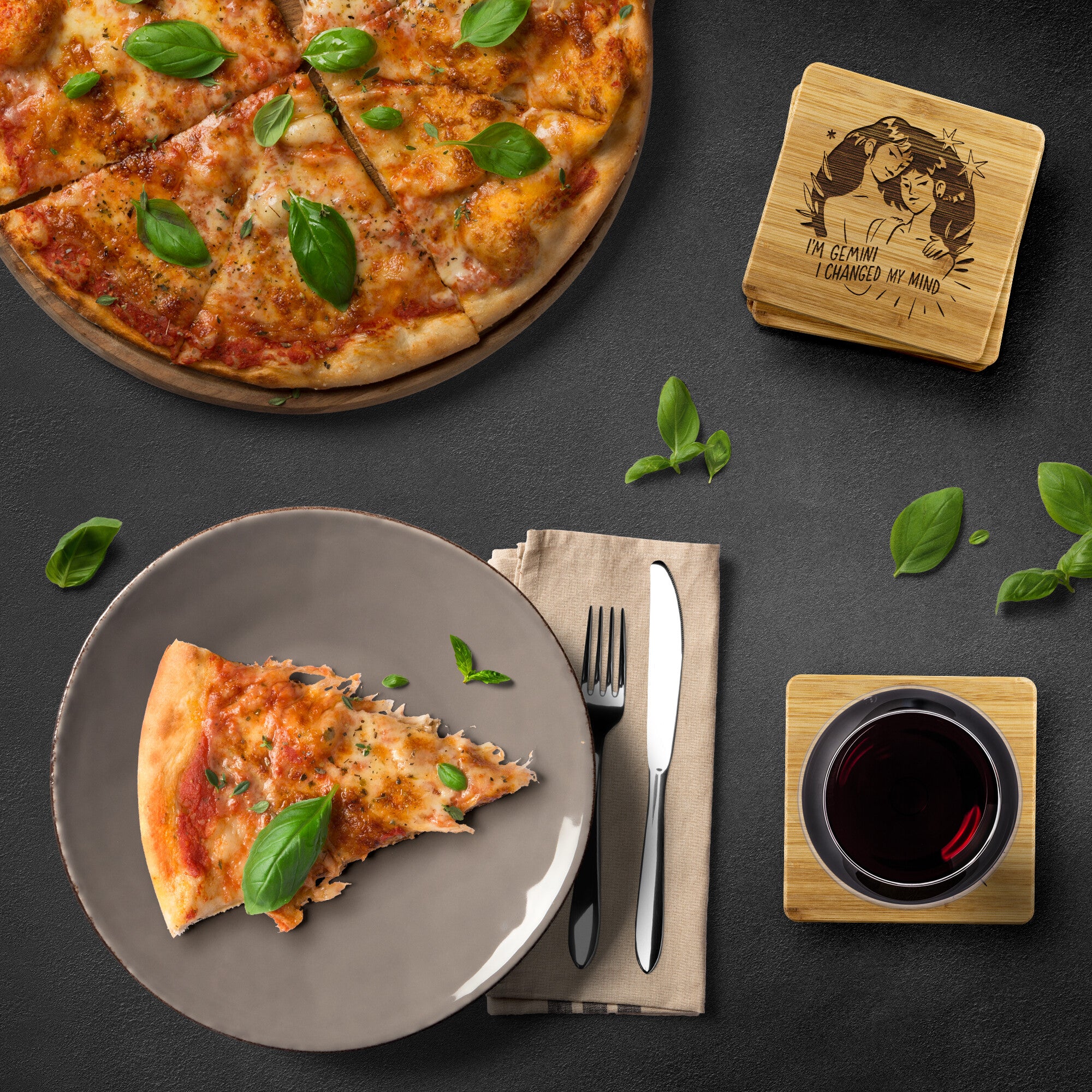Gemini Bamboo Coaster - 4pc
